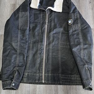 Kuhl Burr Womens Size M  VTG Patina Dye Black Canvas Full Zip Jacket